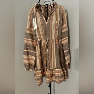 WAYF Stripe Tunic Crochet Multicolor $358